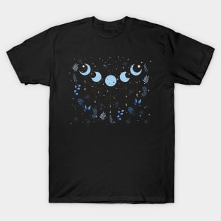 Moonlit Garden-Winter Blue Coloured T-Shirt